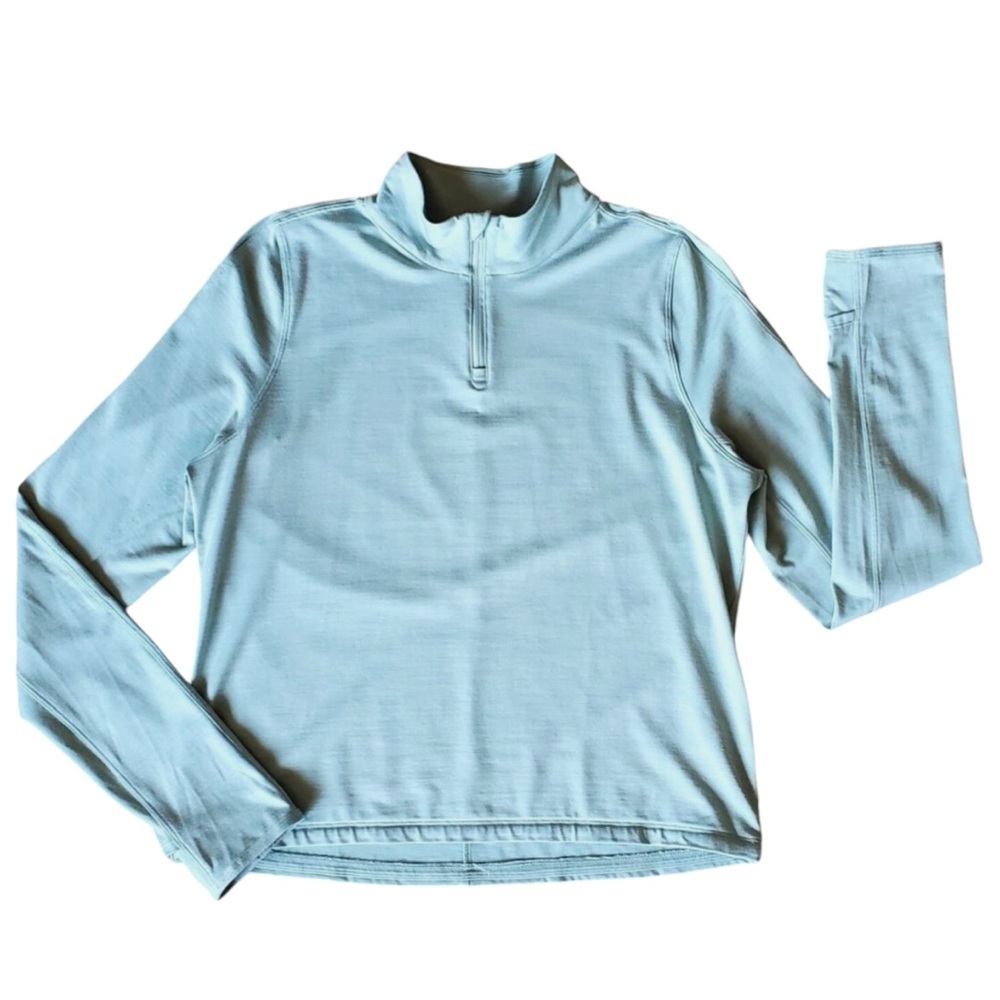 Allbirds NEW NWT Large Light Green Mid Layer 1/4 Zip Jacket Merino Wool Blend